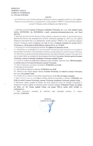 Anunt inchiriere spatiu